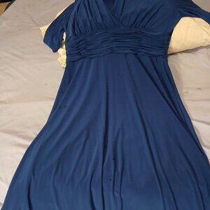 elegant royal blue high waisted dress